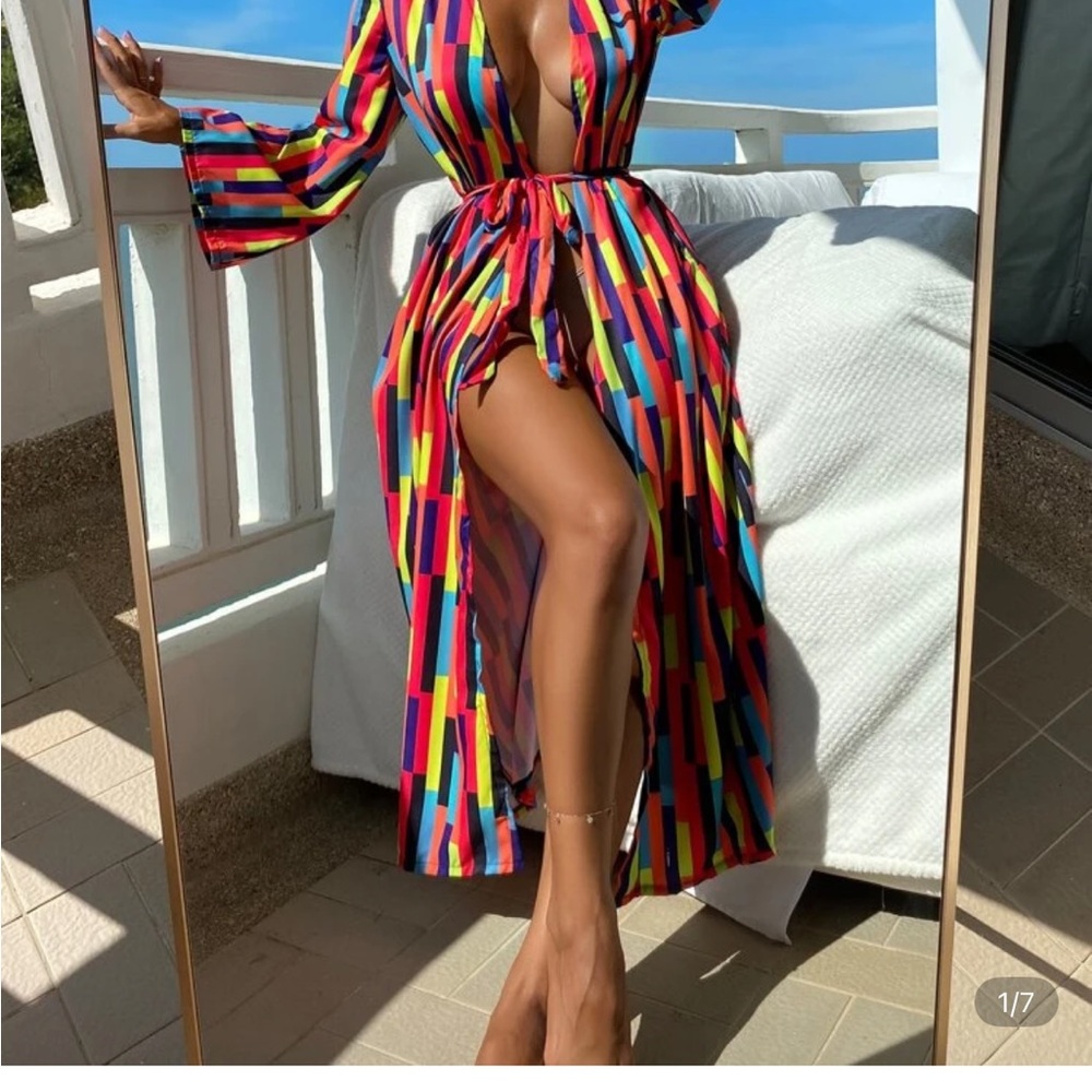 Colorful Print Women's Cover Up